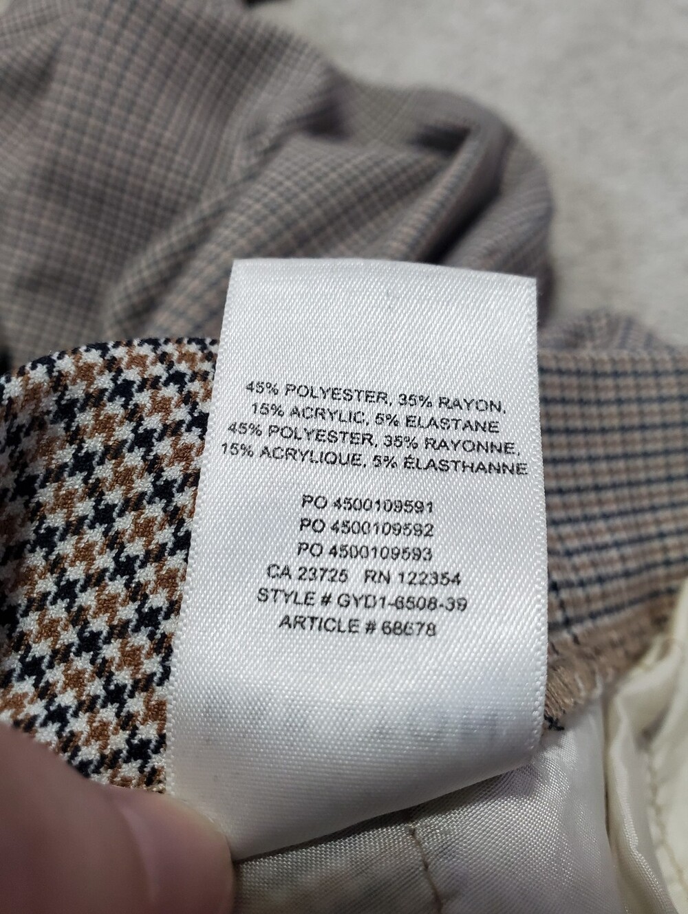 BABATON Conan 25" Cropped Pleated Dress Pants Houndstooth Sz 8 Pull-On Straight - Picture 11 of 13